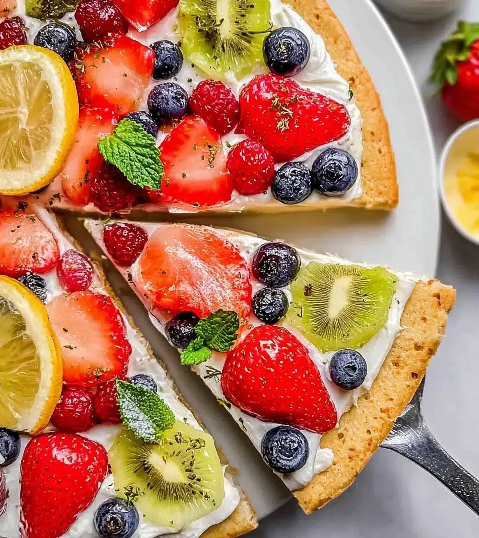 Easy Cottage Cheese Protein Fruit Pizza