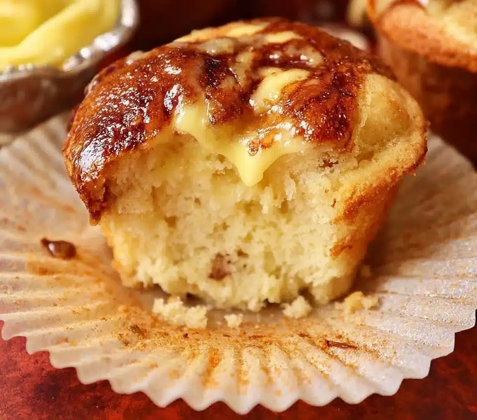 Delicious crème brûlée cupcakes with a golden caramelized topping