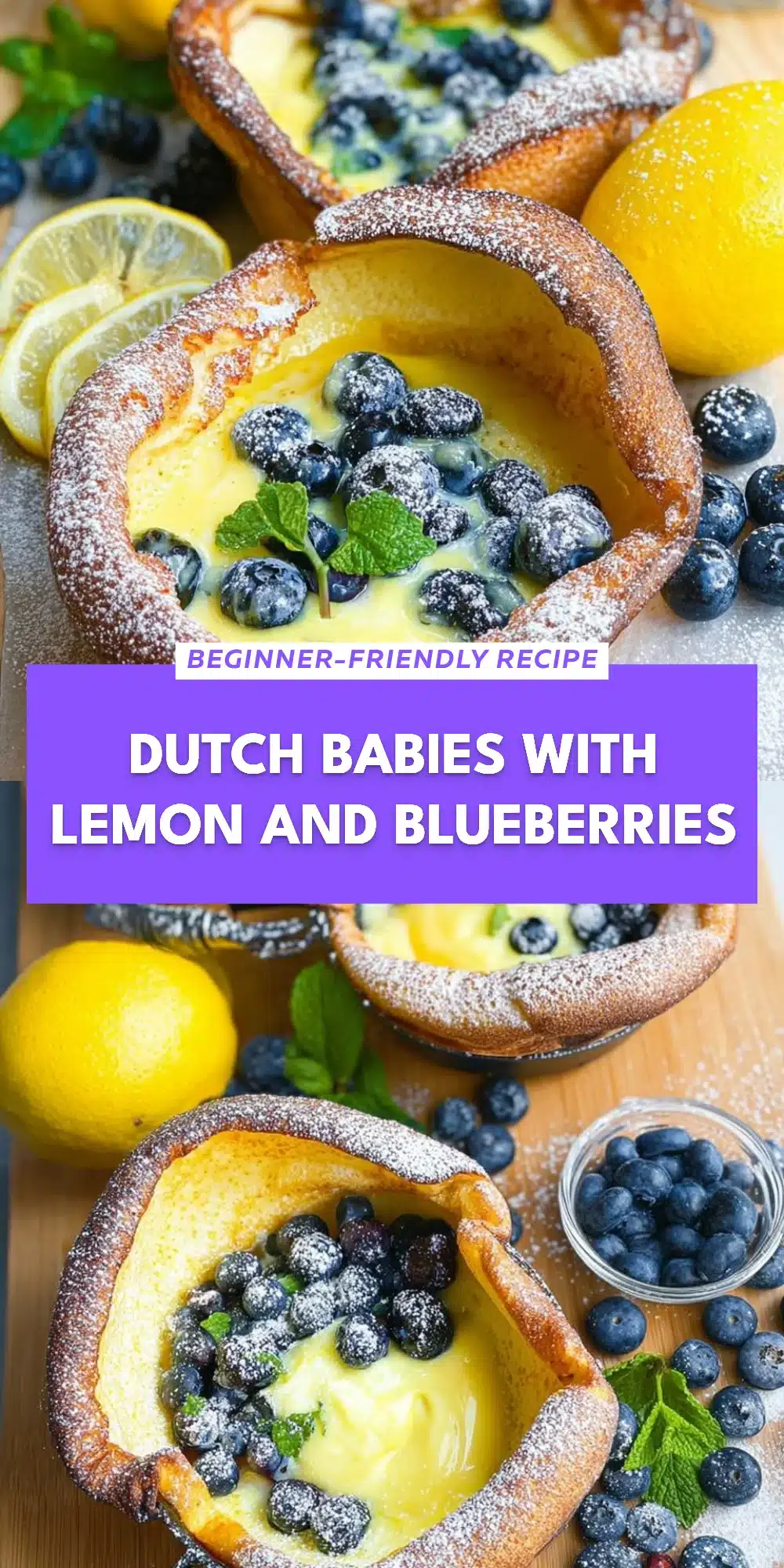 Dutch Babies with Lemon and Blueberries