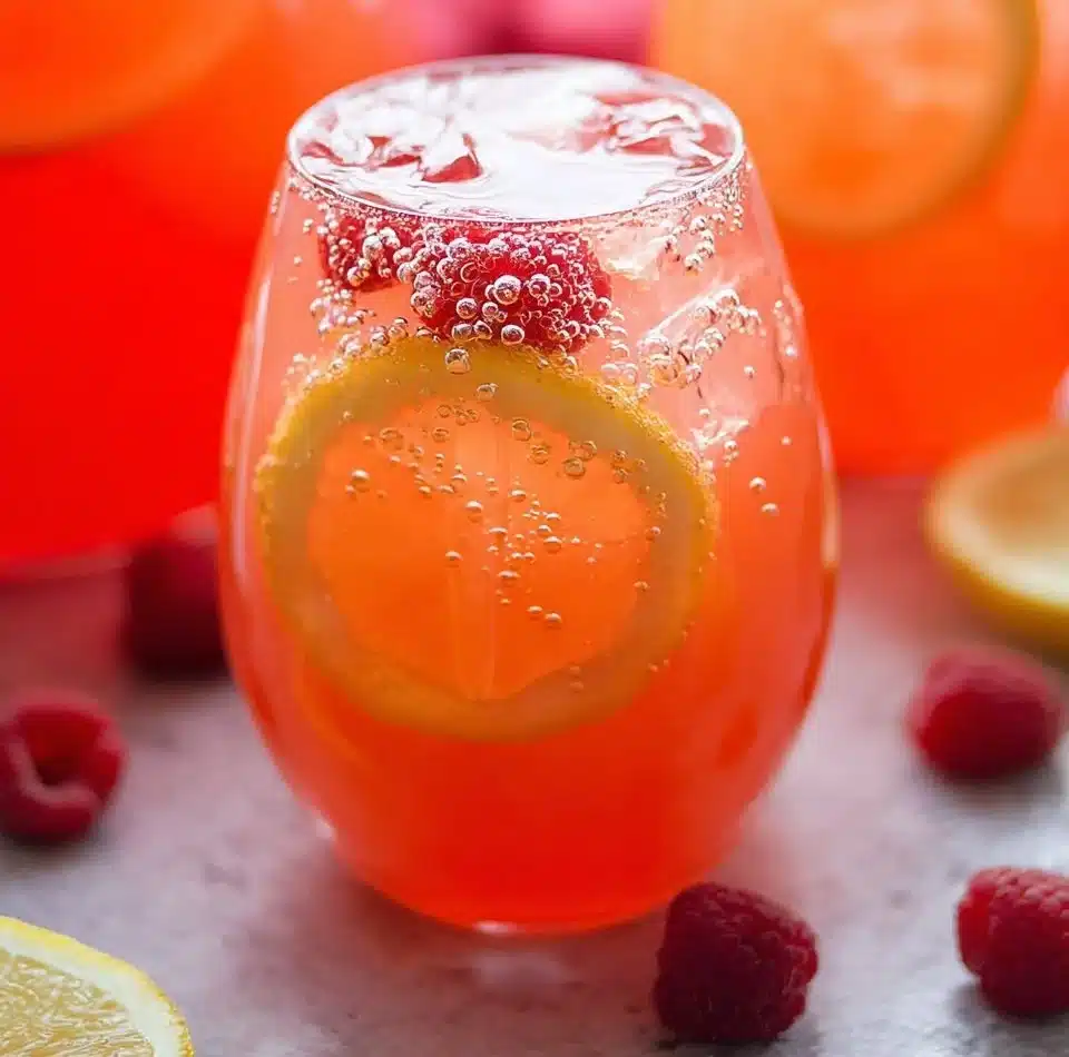 Refreshing Fruity Punch drink served in a colorful jar with fruit slices