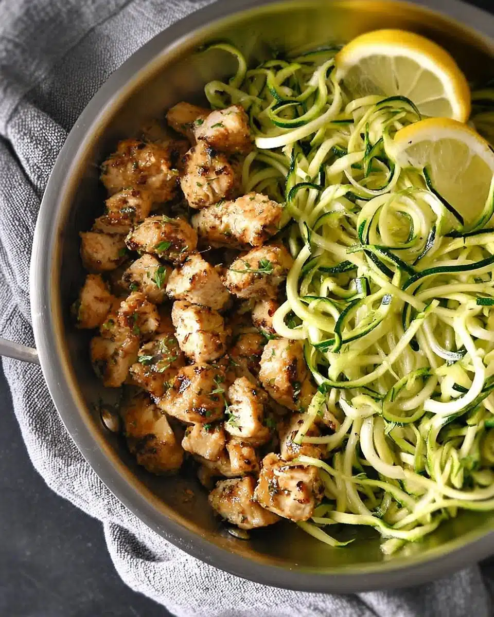 30-Minute Garlic Butter Chicken with Zucchini Noodles