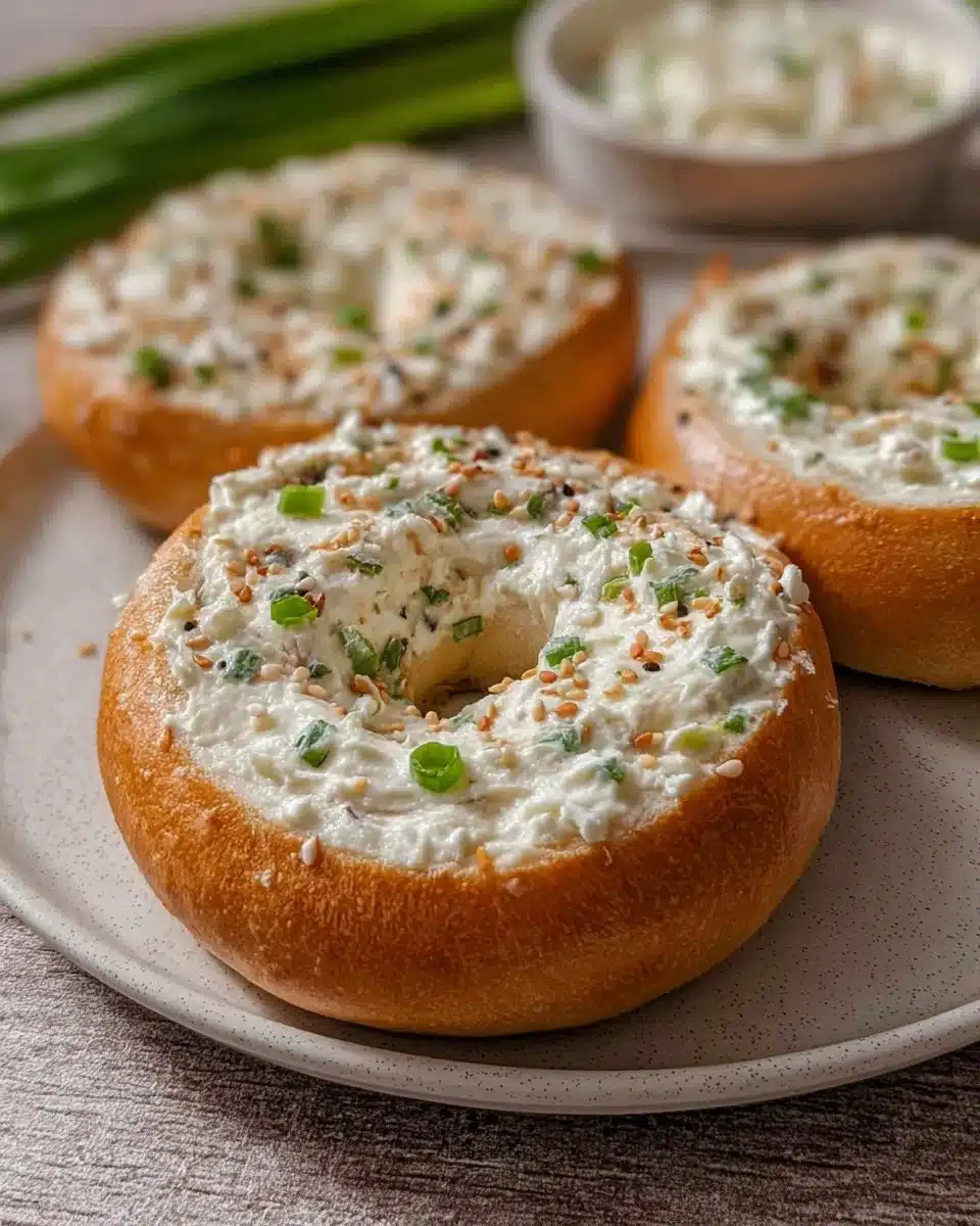 Garlic Cream Cheese Bagels