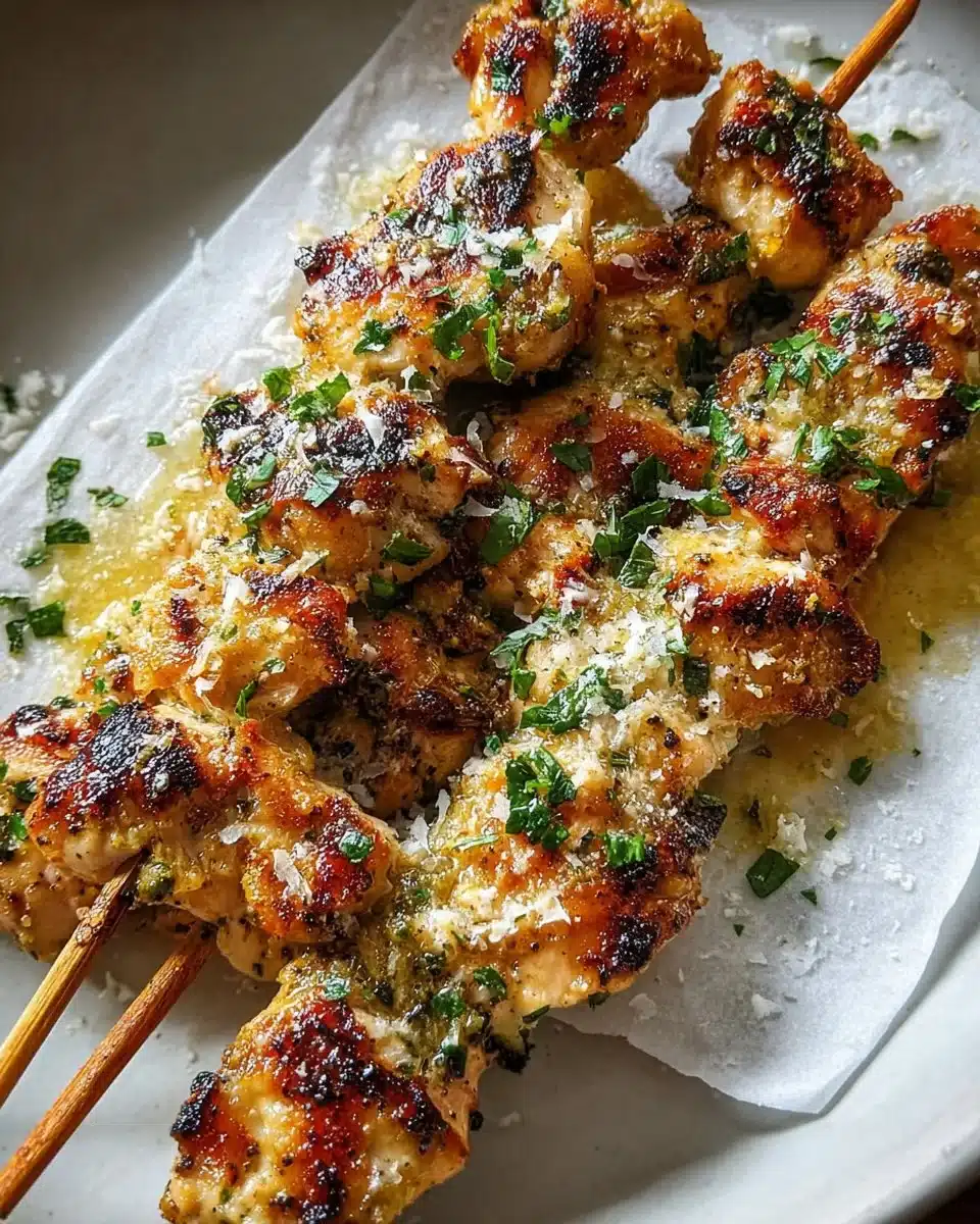 Garlic Parmesan Chicken Skewers
