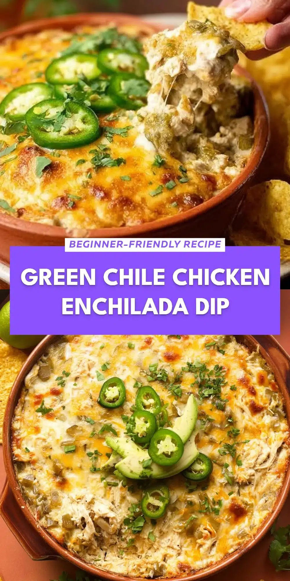 Green Chile Chicken Enchilada Dip