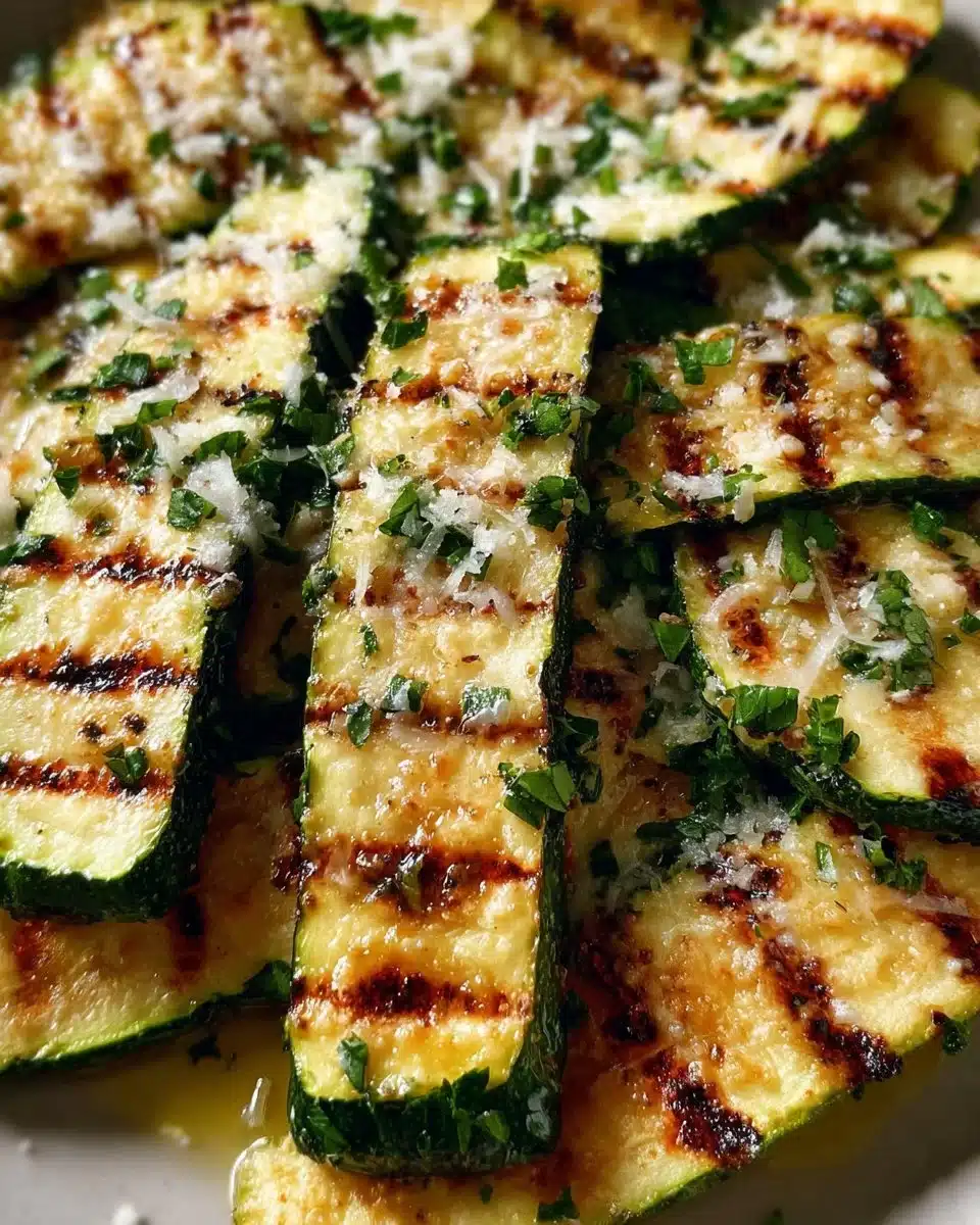 Crispy Grilled Zucchini with Parmesan and Fresh Herbs