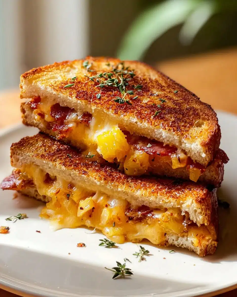 Hawaiian Pizza Grilled Cheese Sandwich