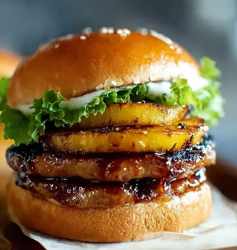 Hawaiian Teriyaki Pineapple Burgers