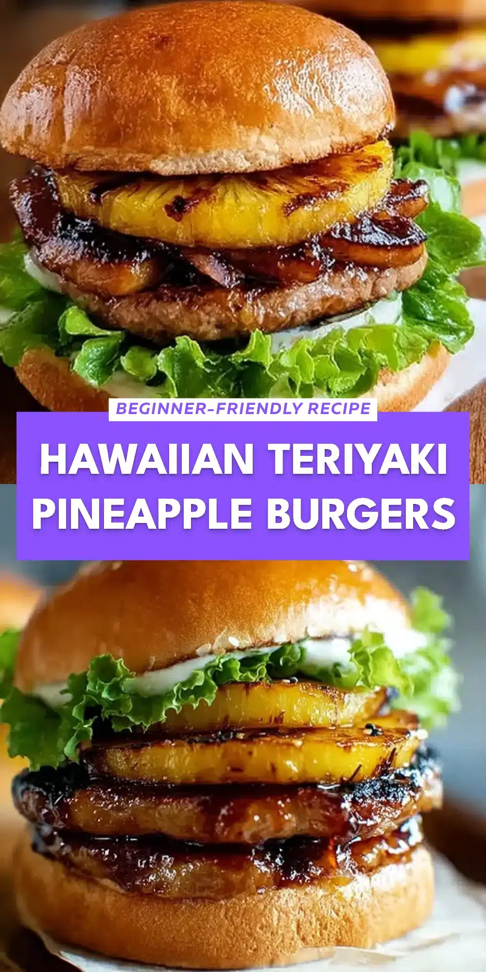 Hawaiian Teriyaki Pineapple Burgers