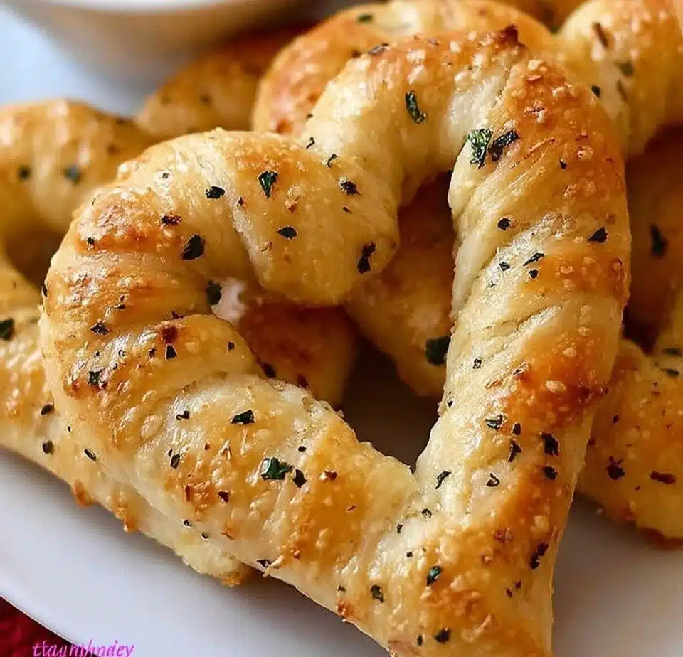 Heart shaped breadsticks perfect for romantic dinners