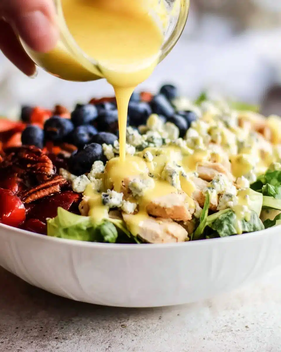 Delicious Honey Mustard Chicken Salad with fresh ingredients and vibrant colors.