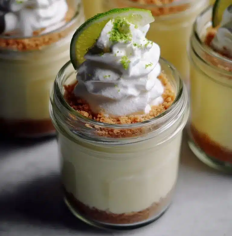 Delicious key lime pie jars served with whipped cream and lime zest