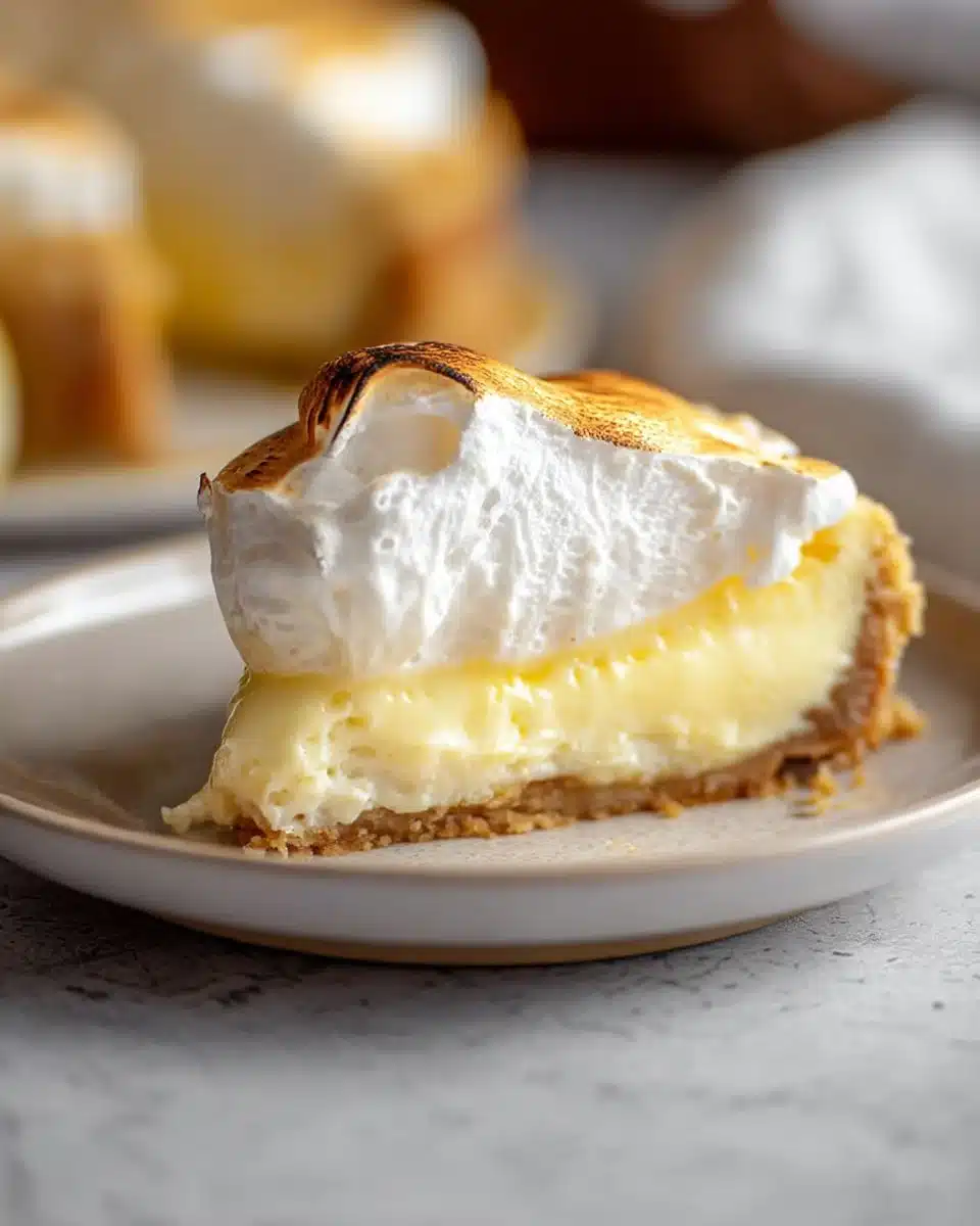 Delicious lemon meringue cheesecake topped with fluffy meringue