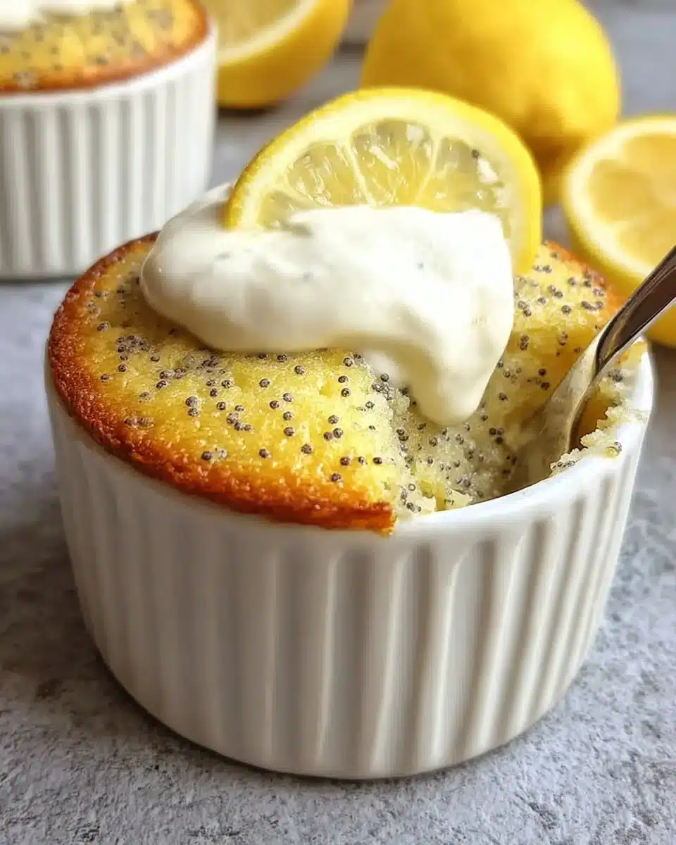 Frosted Lemon Poppy Seed Mug Cake