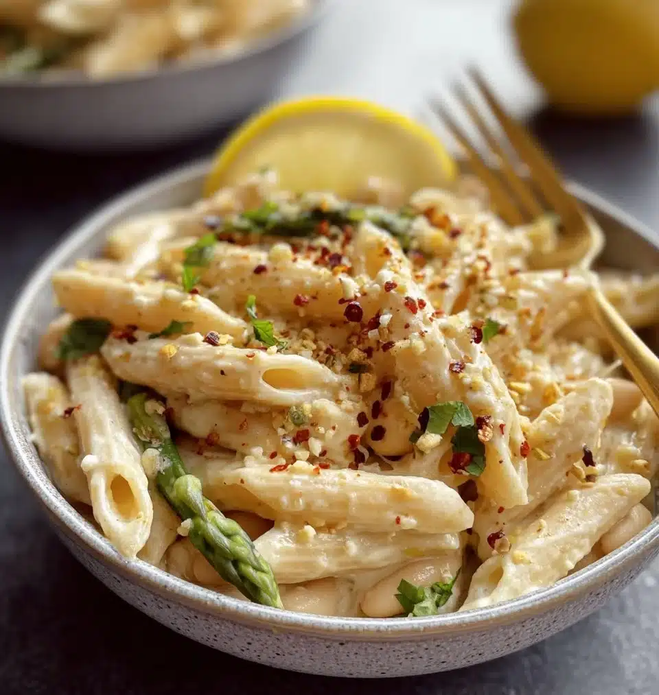 Vegan Lemon White Bean Pasta