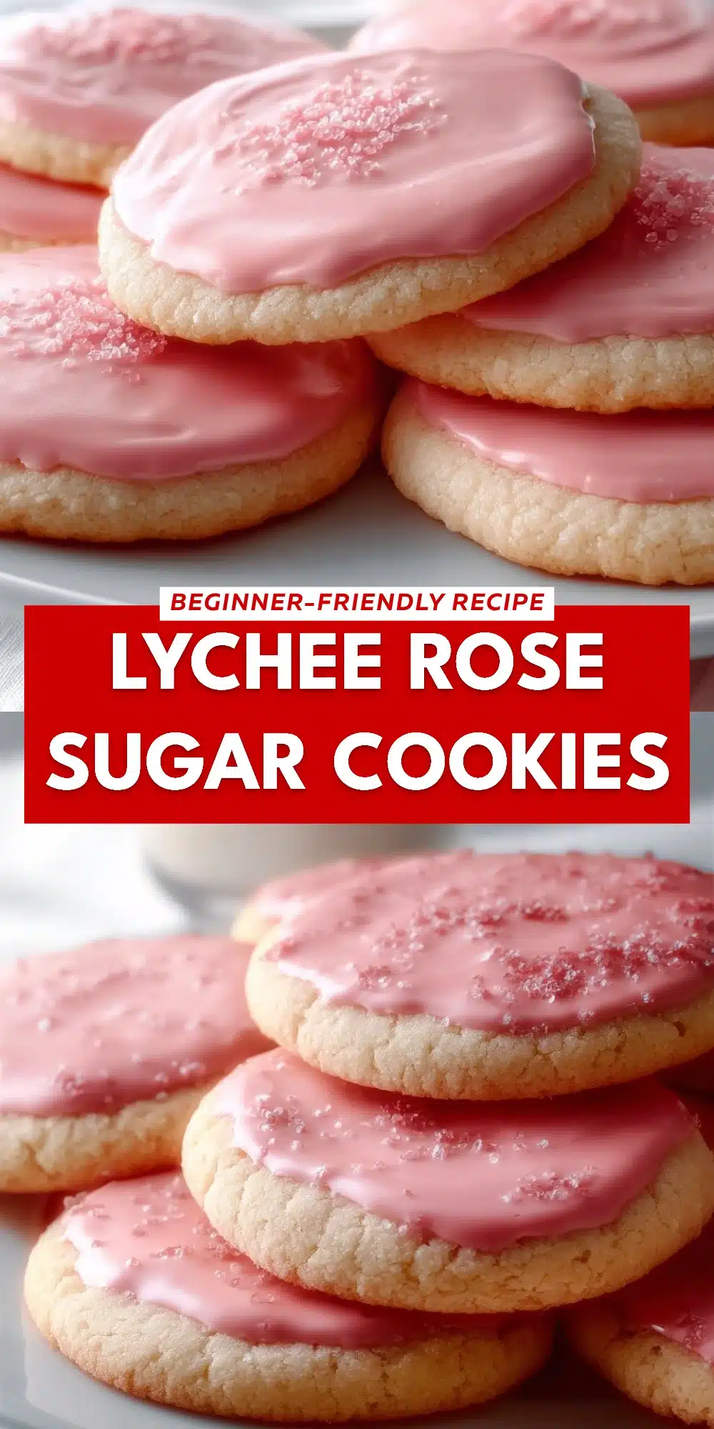 Lychee Rose Sugar Cookies