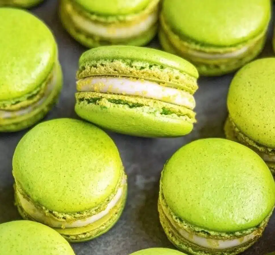 Delicious Margarita Macarons featuring citrus lime and tequila flavor.