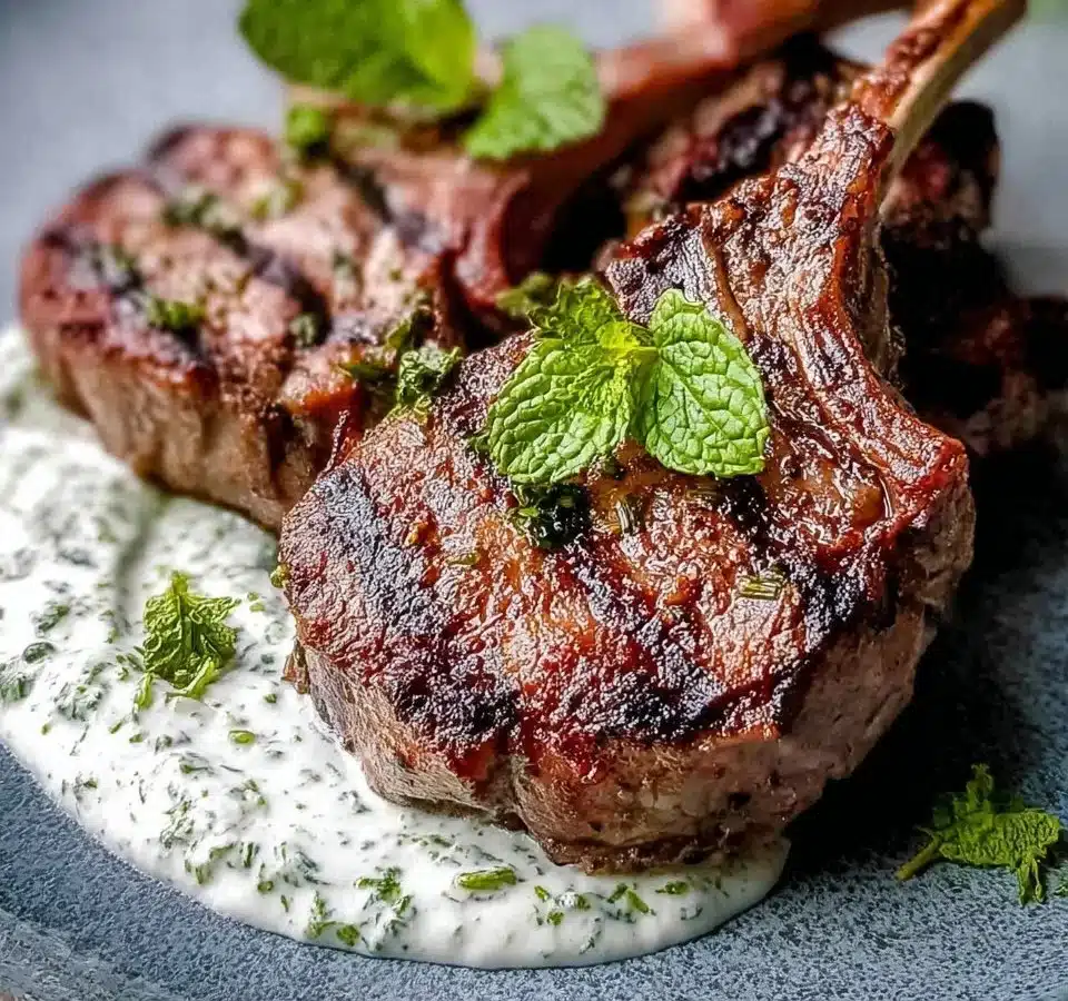 Delicious marinated lamb chops ready for grilling or roasting.