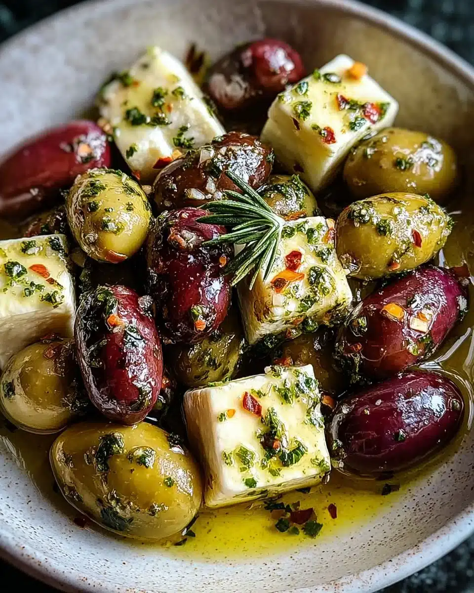 Marinated Olives and Feta Cheese