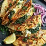 Delicious Mediterranean Quesadilla with fresh ingredients and vibrant colors.