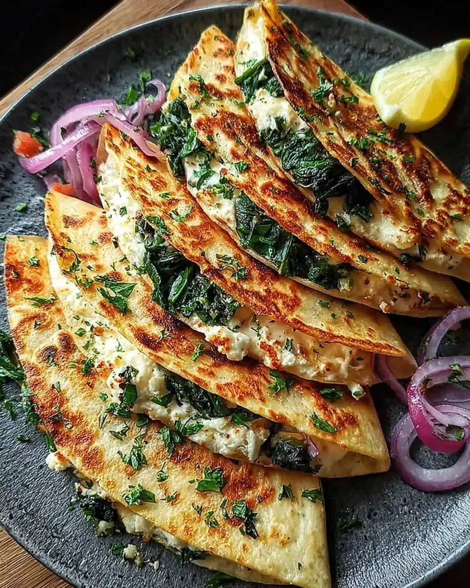Easy Mediterranean Quesadilla