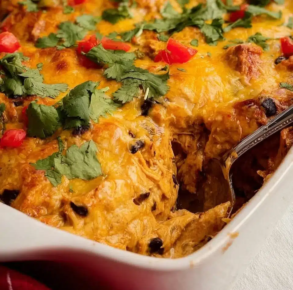 Mexican Chicken Casserole dish with vibrant colors and ingredients