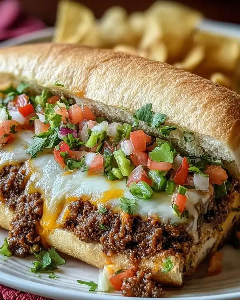 Mexican Chopped Cheese Sandwich with flavorful ingredients and melted cheese