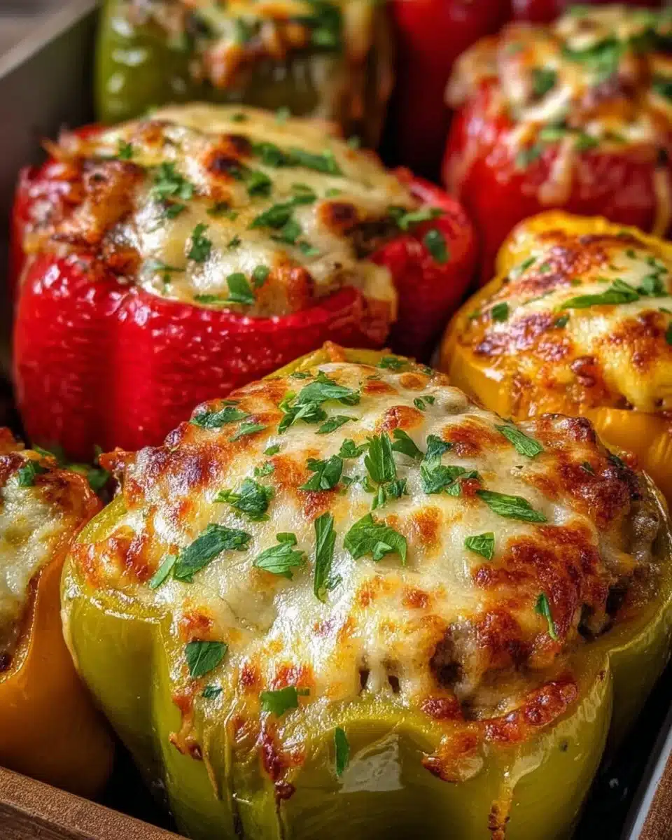 Delicious Mexican stuffed peppers filled with rice, beans, and spices on a plate