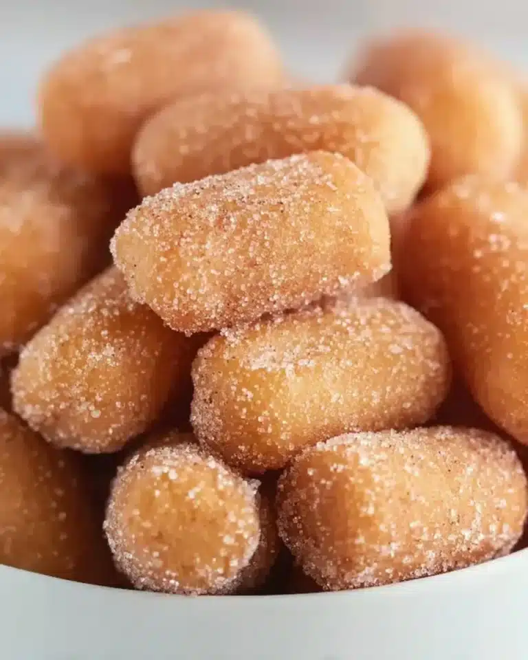 Delicious mini churro bites dusted with cinnamon sugar