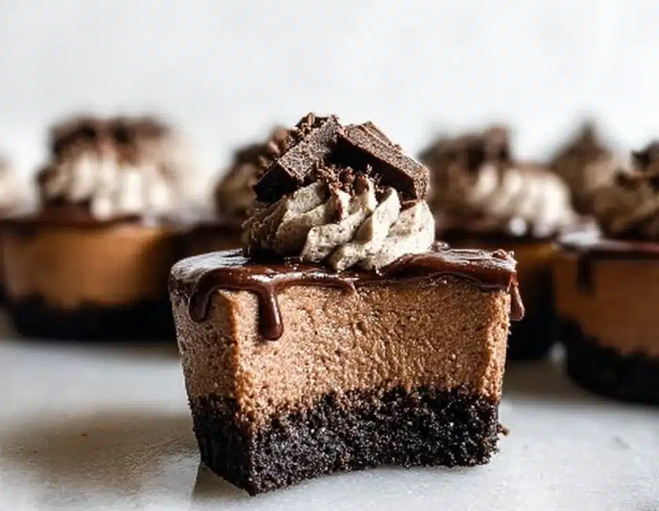 Mini Triple Chocolate Cheesecakes