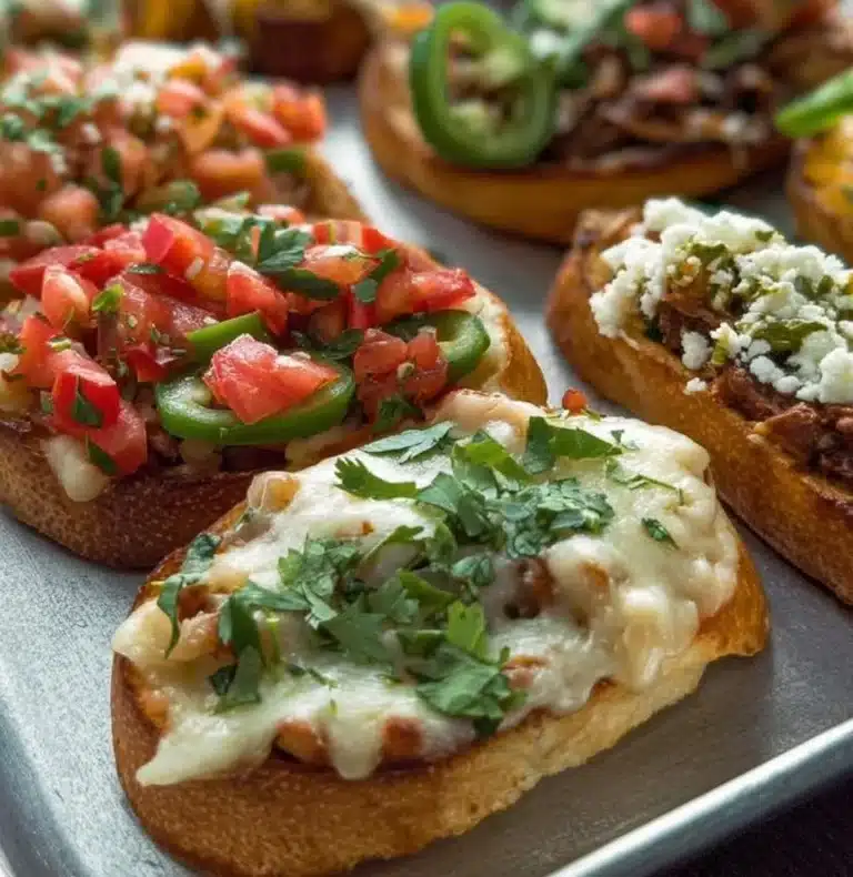 Mouthwatering molletes with cheese and beans on toasted bread