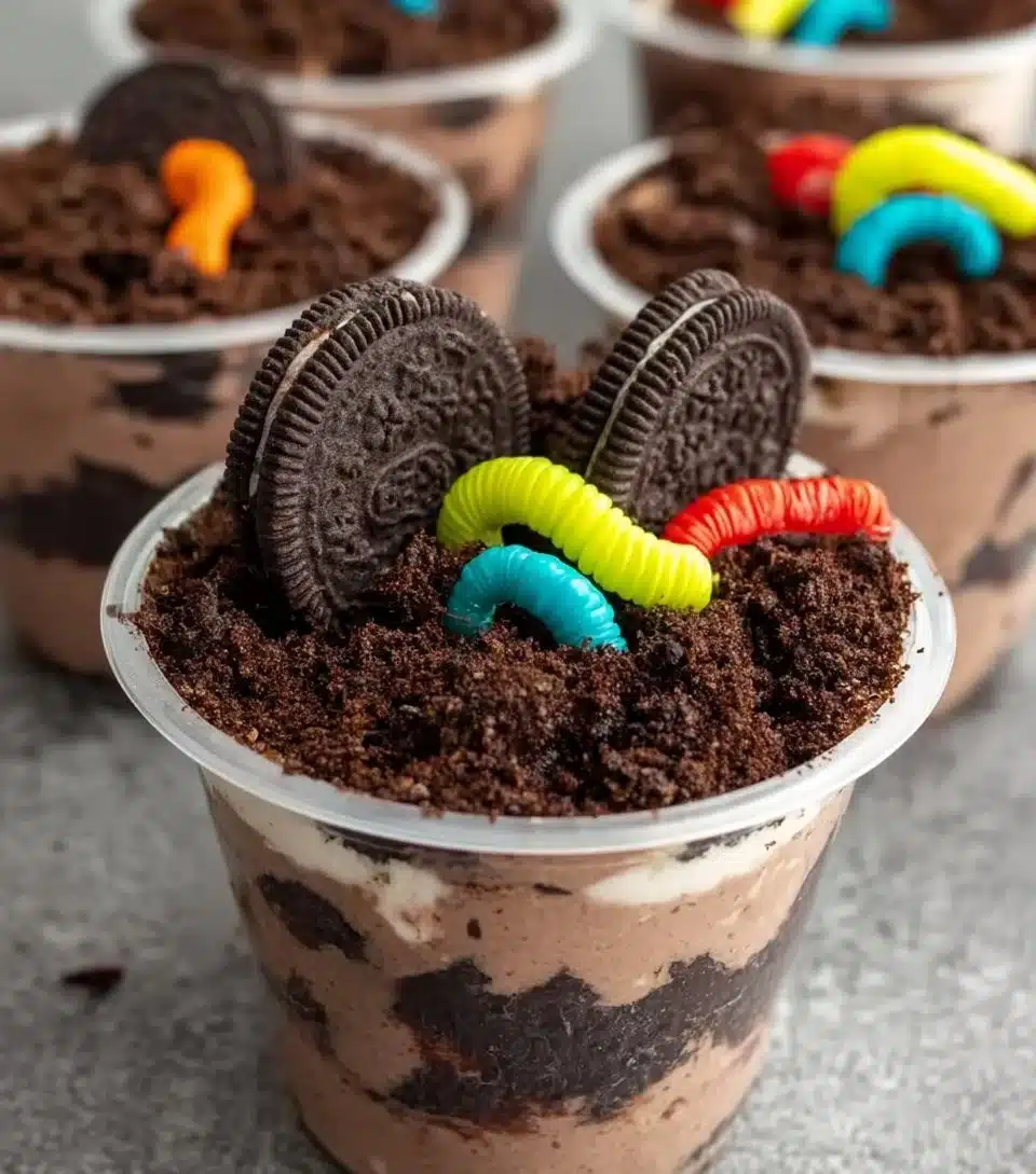 Easy Oreo Cookie Dirt Cup Pudding