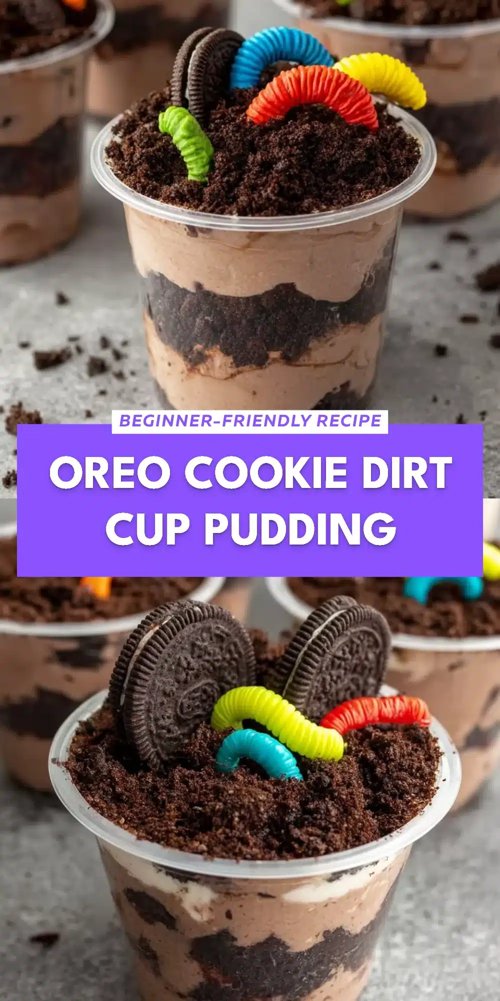 Oreo Cookie Dirt Cup Pudding