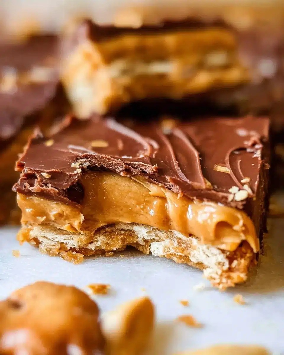 Peanut Butter Lunch Lady Bars topped with chocolate drizzle