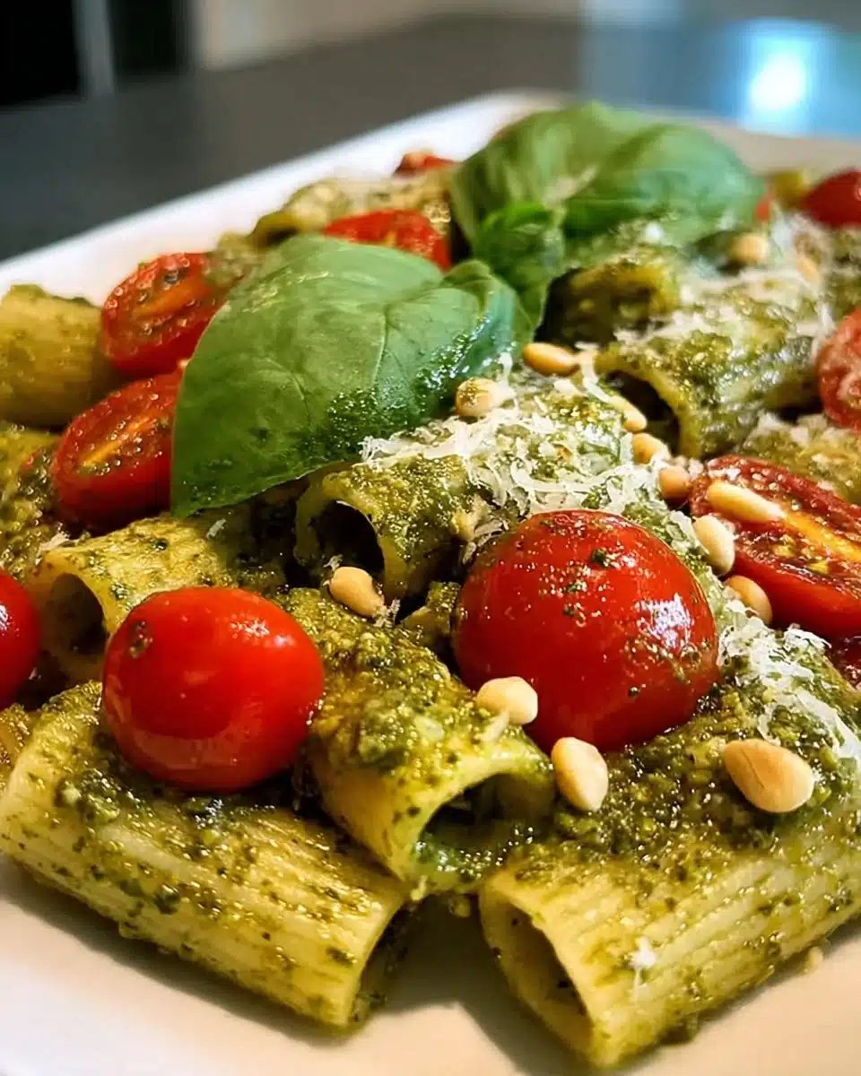 Pesto Pasta with Cherry Tomatoes