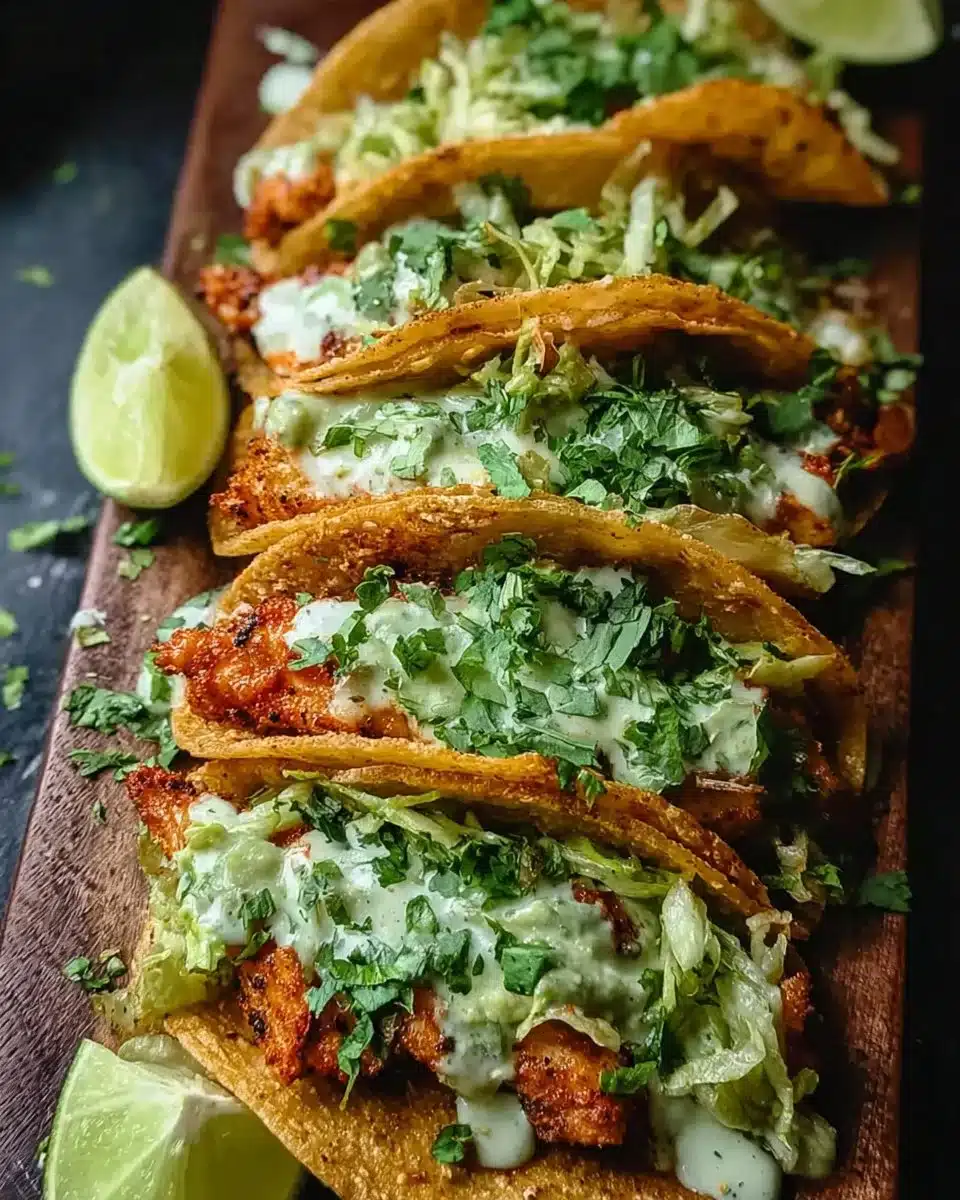 Crispy Poblano Chicken Tacos