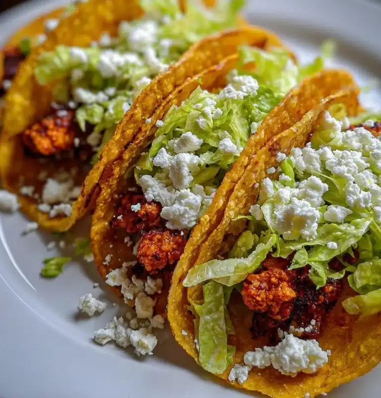 Delicious potato tacos with fresh ingredients and toppings