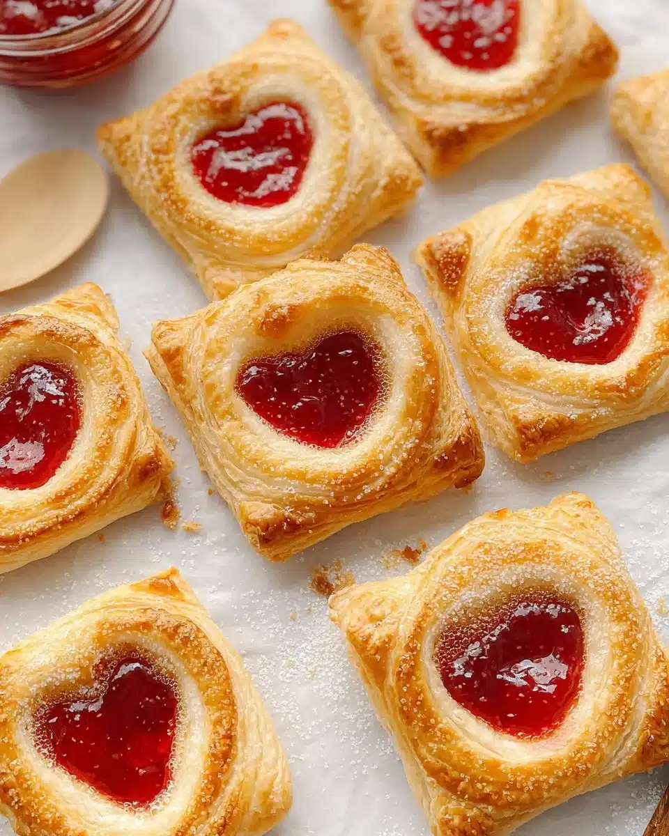 Delicious puff pastry jam tarts with vibrant fruit filling