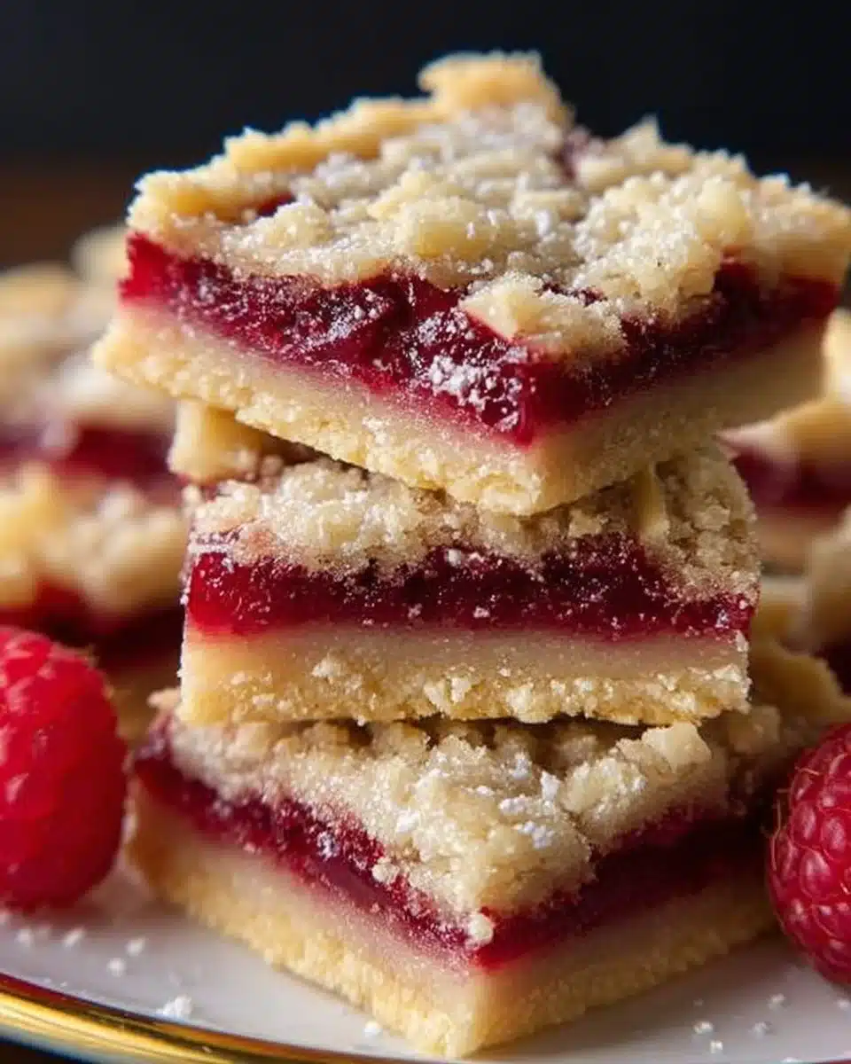 Raspberry Almond Shortbread Bars