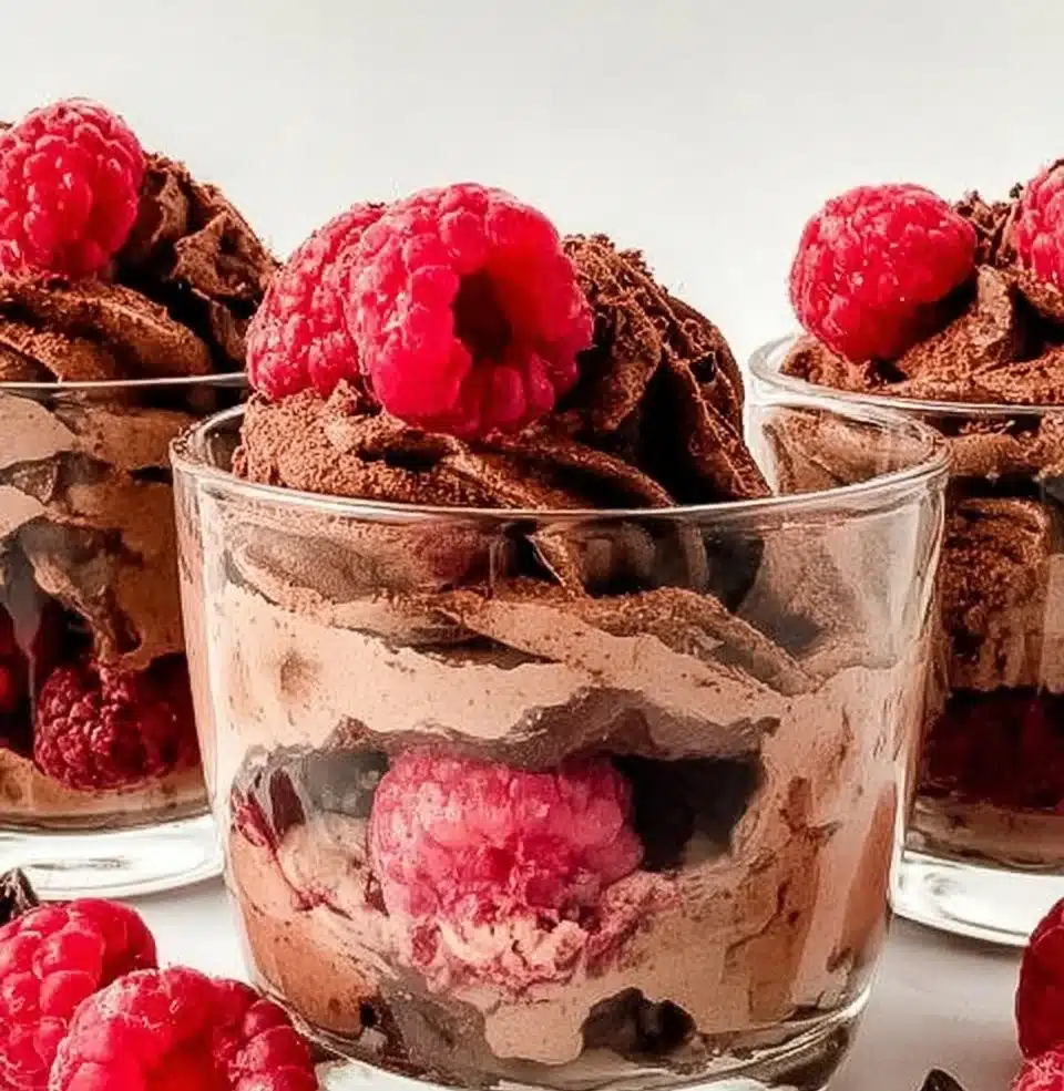 Simple Raspberry Fudge Parfait