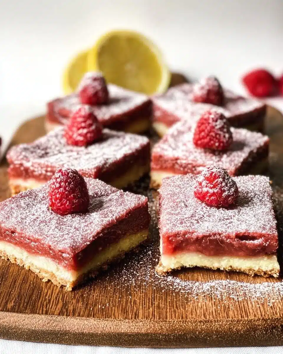 Fresh Raspberry Lemon Bars with Shortbread Crust
