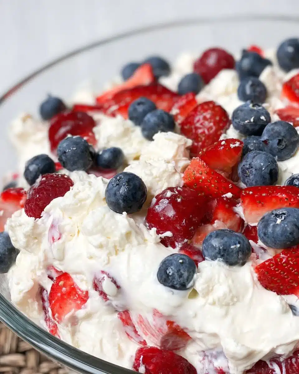 Red, White, and Blue Cheesecake Salad