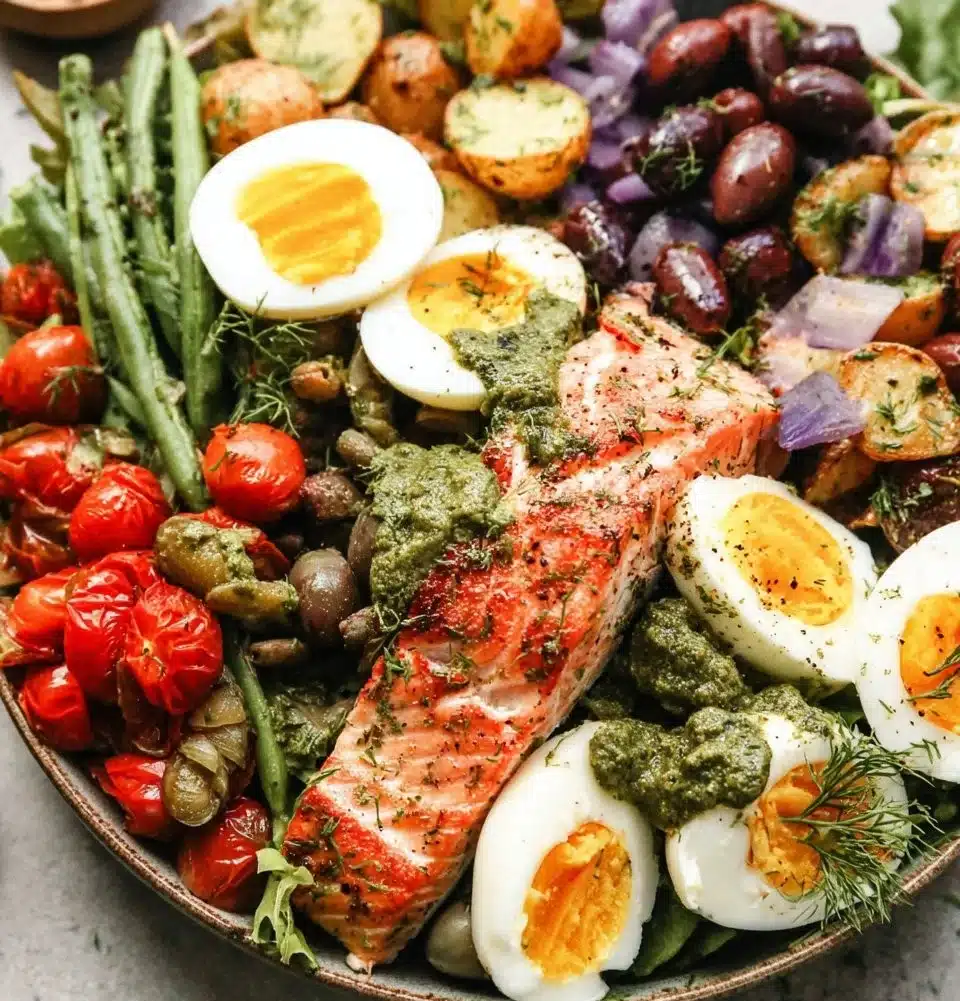 Roasted Salmon Nicoise Salad