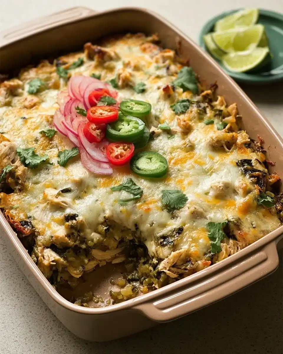 Healthy Salsa Verde Chicken Casserole