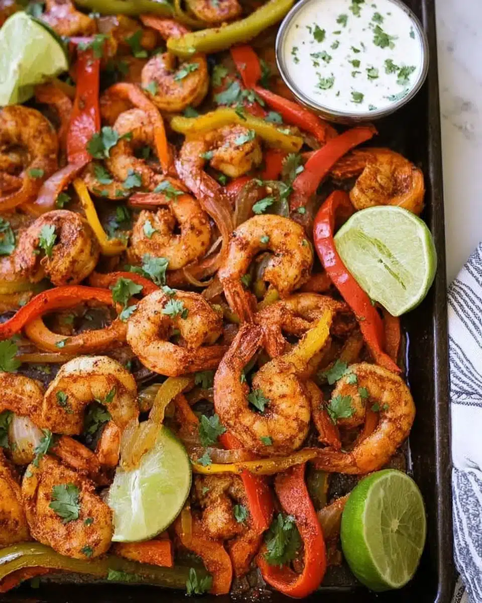 Sheet Pan Shrimp Fajitas