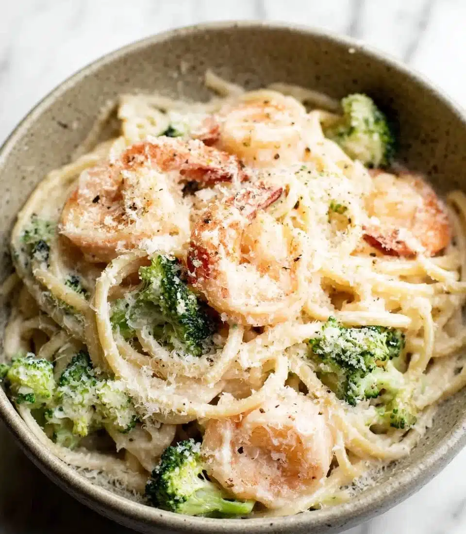 Easy Creamy Shrimp Broccoli Pasta