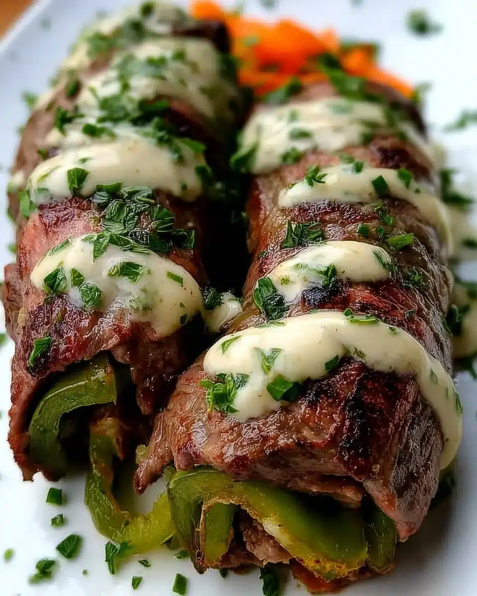 Spicy Hatch Green Chile Steak Roll Ups