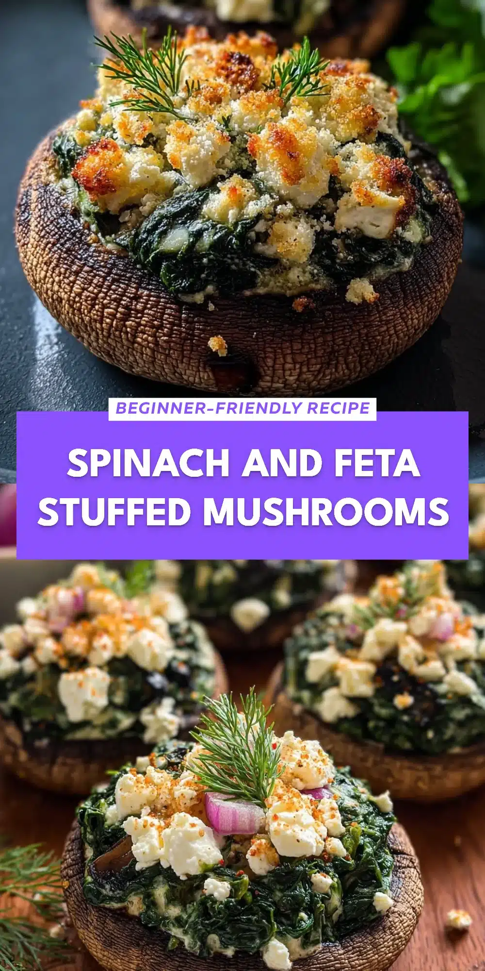 Spinach and Feta Stuffed Mushrooms