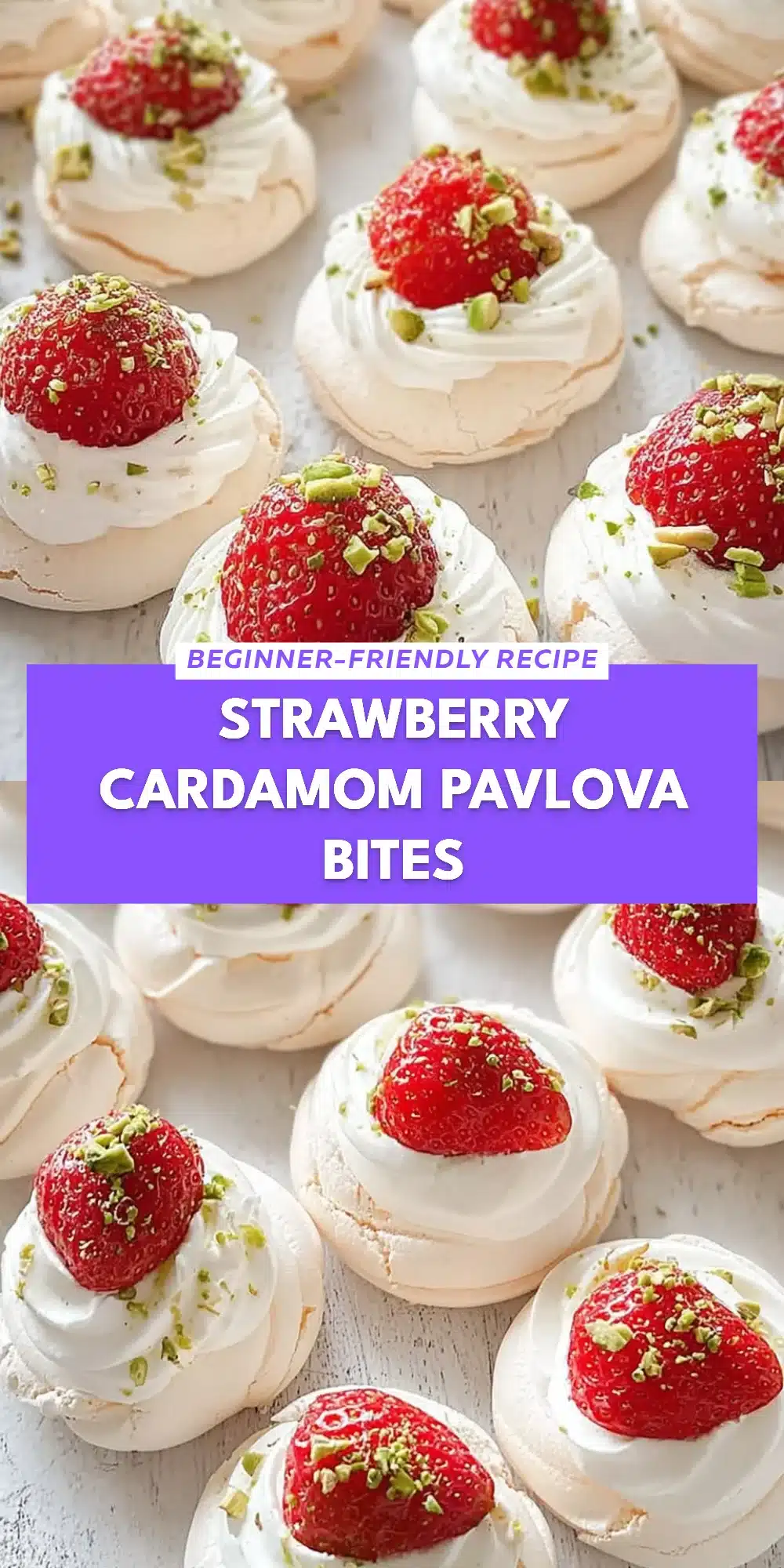 Strawberry Cardamom Pavlova Bites