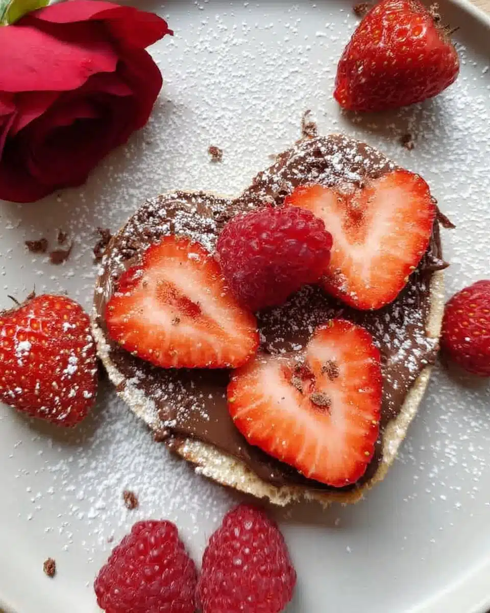Easy Strawberry Nutella Heart Toasts