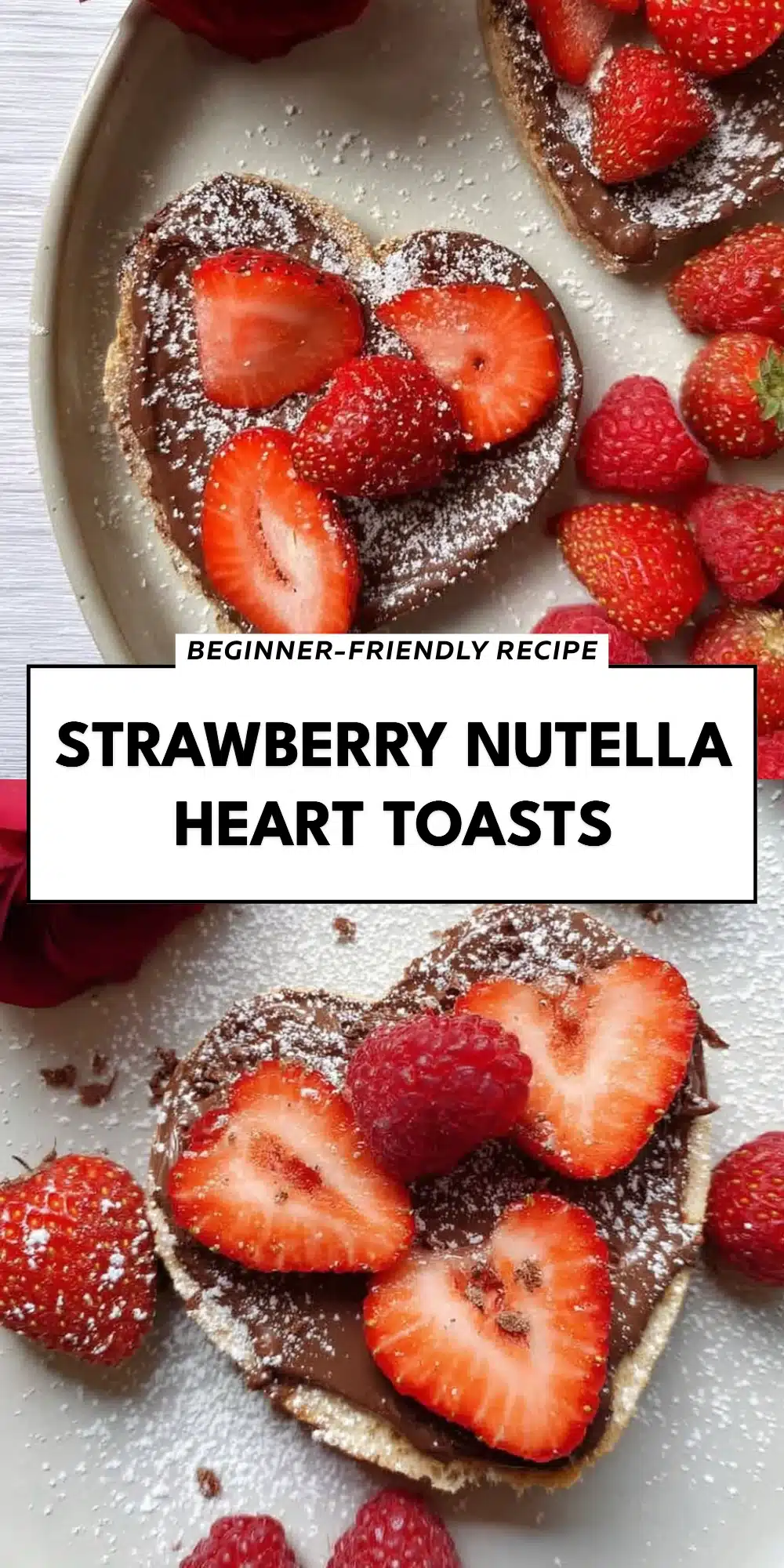 Strawberry Nutella Heart Toasts